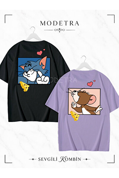 Modetra Women Men Unisex Tom and Jerry Square Back Printed Lover Couple Combi...
