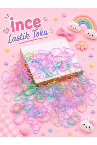 Zuum Accessories Renkli Lastik Saç Tokası , Tüp Toka , Saç Örgü Tokası