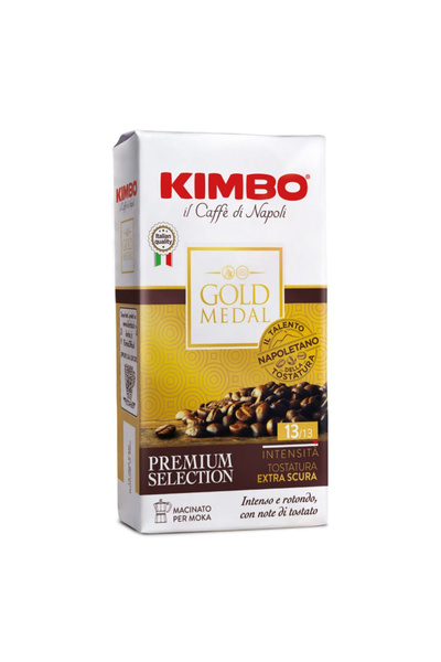 Kimbo Gold Medal Premium Selection Cafea Macinata Import Italia, 250g, Intens...