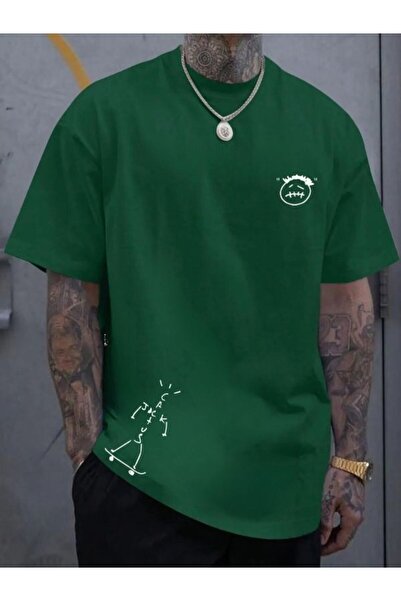 Boi Hiphop Travis Scott Cactus Jack Printed Unisex Oversize Green T-shirt