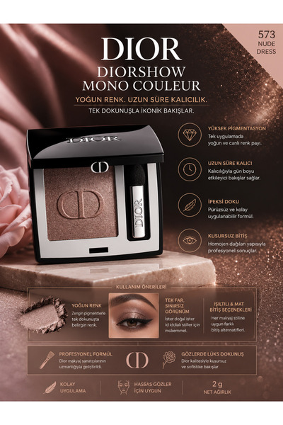 Dior Diorshow Mono Color Intense Pigmented Creamy Powder Form Lasting Single ...