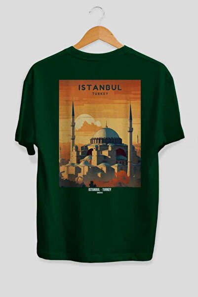 Ankhises Ιστανμπούλ Τουρκία 4 Πράσινο Oversize Country City Μπλουζάκι Unisex ...