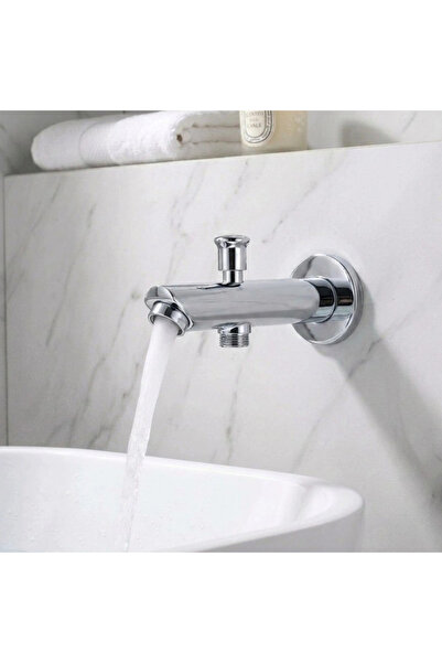Black even Two Line Round Wall-Mounted Shower Faucet (Shower Adapter) Chrome ...