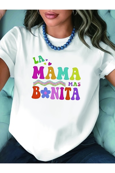 NOURAM Women's with "LA MAMA MAS BONITA" (The Most Beautiful Mom) Spanish Tex...