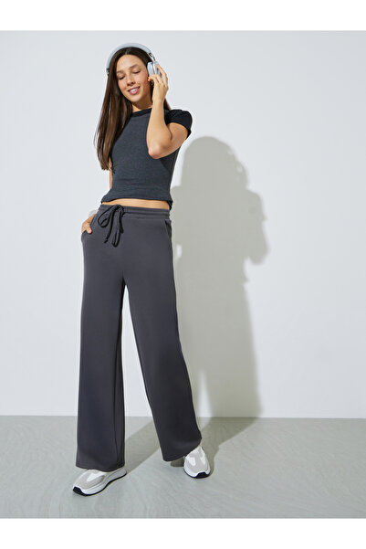 Styli Grey Wide Leg Drawstring Joggers