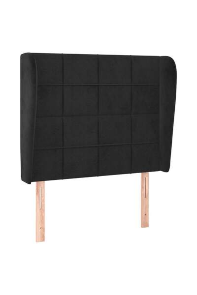 vidaxl Tăblie de pat cu aripioare, negru, 103x23x118/128 cm, catifea