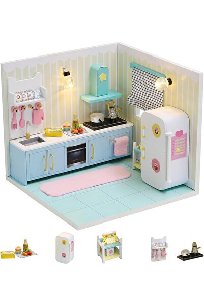 Arabest Dollhouse Miniature,DIY 3D Wooden House Kit,Small Apartment Corner St...