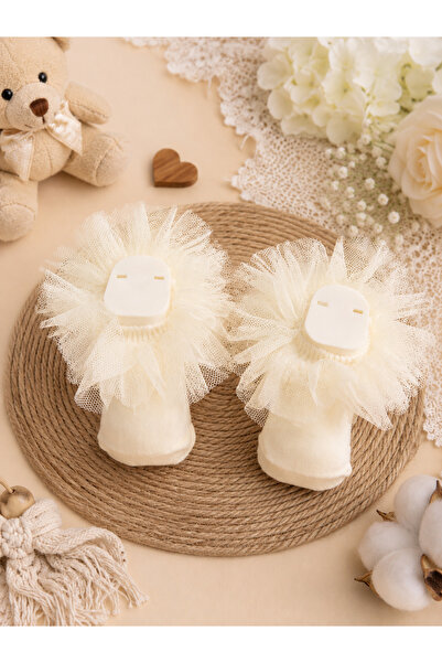 baby socks Premium Dantel Tüllü Fırfırlı Kız Bebek Çorabı