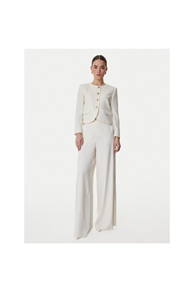 Marella Pantaloni Palazzo de damă 2613131043200 Crem