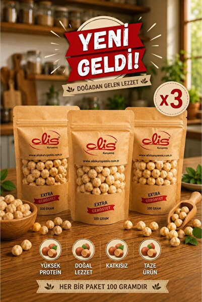 ALİŞ KURUYEMİŞ KAVRULMUŞ FINDIK PREMİUM 100 GR X 3 ADET