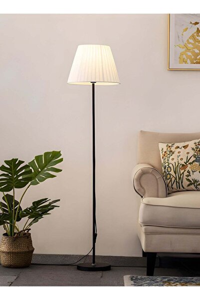 Arabest Pleated Fabric Floor Lamp,Retro Style,3 Lighting Modes,Beige Cloth Co...