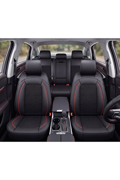 DELUXETUNING Set huse auto scaune universale de lux din piele cu textil, negr...