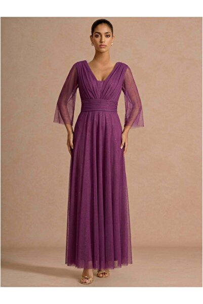 Mauri Rochie lungă Mathilde fuchsia - Uni