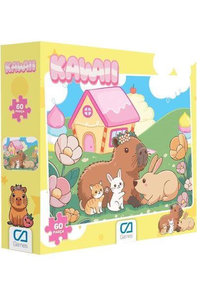 Yıldızan Kawaii Capybara and Its Cute Friends Patterned 60 Piece 34X24Cm Chil...