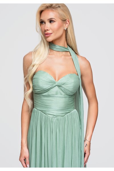 Larica Rochie maxi de damă, croială evazată, bretele reglabile LA-OM-DLR408