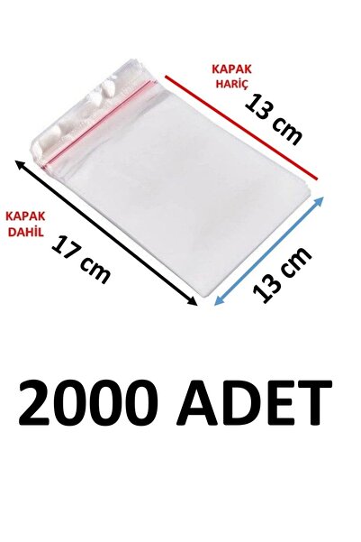 MTKardeşler 2000 قطعة 13 × 17 سم أكياس جيلاتينية شفافة لاصقة