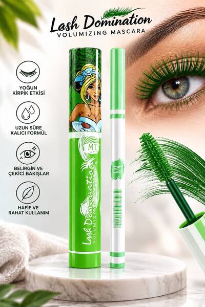 ESTNAİL Yeşil maskara ve ayliner 2 li set trend renk tonu