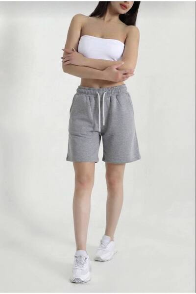 Linoş Kids Kadın Şort Regular Fit Esnek Belli Düz Paça Bermuda Şort