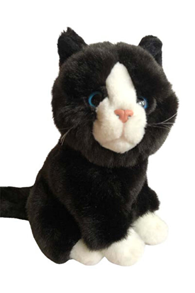 JPT Black and White Plush Cat Toy, 22 cm