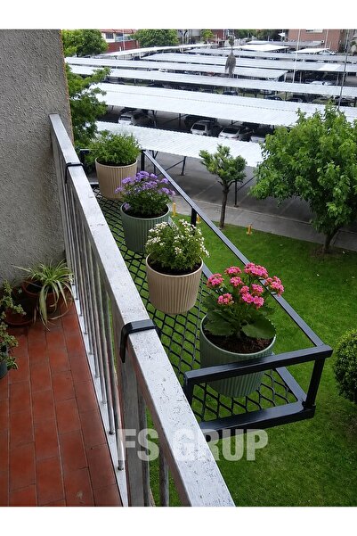 FSHOME FS Grup | Balkon Askılı Çok Amaçlı Metal Raf 100x30 cm - Kurutmalık, S...