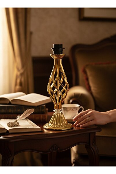 Dekovien Gold and Metal Colored Twisted Model Lampshade Base 35cm E27