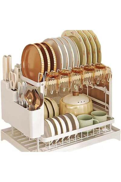 Arabest Dish Drying Racks for Kitchen Counter Large Capacity Double-Layer Dis...
