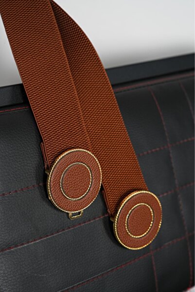 MODAM HİFA Elastic Gold Buckle Women's Belt Dress Belt Shirt Belt Coat Belt