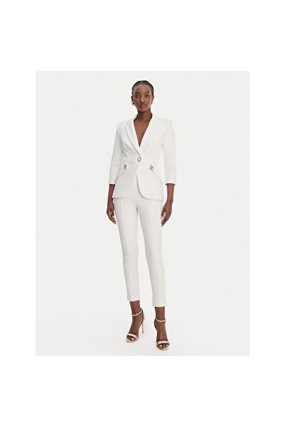 Elisabetta Franchi Pantaloni de damă din material textil PA15861E2 Alb