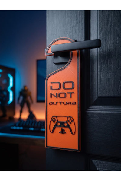 craftopya Oyuncu Odası Kapı Askısı Do Not Disturb Rahatsız Etmeyin Yazısı PS5 Tasarımlı Gamer Dekor Genç Odası Hediyelik