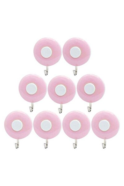 Duravel 9 Pieces Adhesive Hooks Pink Super Sticky Hooks for Hanging Towels, K...