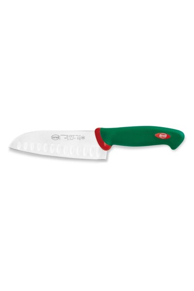 Sanelli Cuțit Santoku 385616, lamă cu model olivato, 16cm, profesional