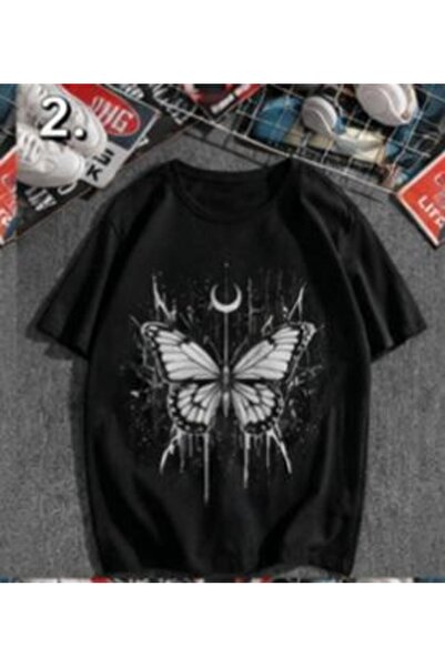 bellanova Unisex πολύχρωμο μπλουζάκι με στάμπα Oversize Streetwear Άνετη εφαρ...