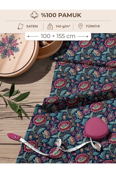 FabricsTown 100% Cotton Satin Fabric 100X155 cm Digital Printed for Sewing Pa...
