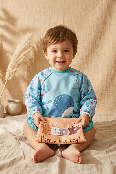 Generic Brand Liquid-Proof Long Sleeve Baby Food Bib - 6-24 Months Blw Compat...