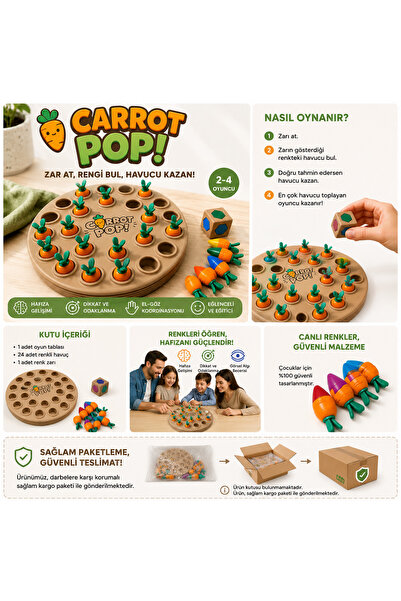 RUBYTAKI Carrot Pop! Zar Atmalı Hafıza Oyunu