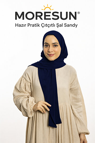 MORESUN Ready-To-Wear Practical Snap-On Shawl Sandy - Women's Snap-On Hijab S...