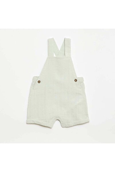 KIABI Cotton double gauze short romper BLUE