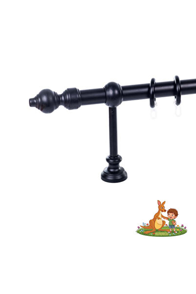 KLEIDECO Galerie simpla perdea FILIGRANO, Plastic, Diametru 28 mm, 380cm, Negru