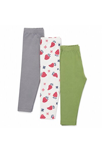PALM PEANUTS 3-Pack Girls Cotton Leggings Set | Soft Stretch Toddler & Kids C...