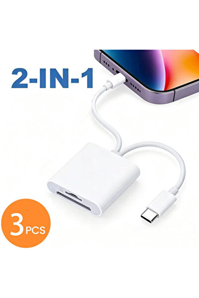 Choice 3pcs 2-in-1 2 In 1 OTG Card Reader Type C Lightning to SD TF Memory Ca...