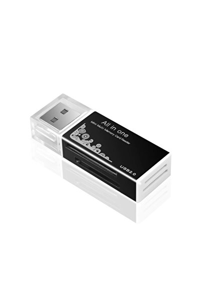 Choice1 قارئ بطاقات أسود بـ 4 منافذ USB 2.0، محول قارئ بطاقات الذاكرة لـ Memo...