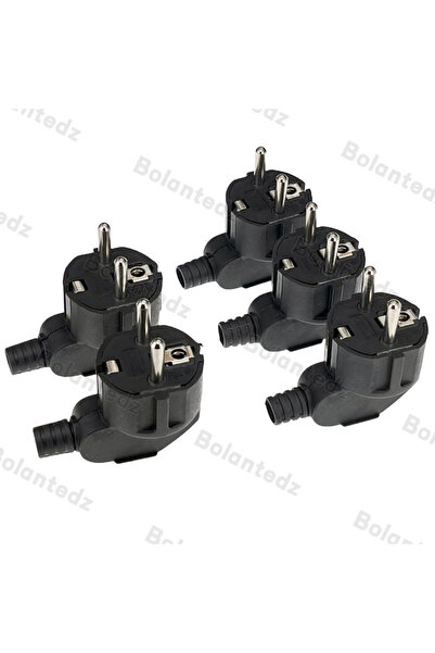 Choice9 4.8mm Black 5pcs Euro Plug Adapter Replacement 16A Male France Korea ...