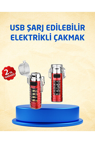 Epilons Tip C Şarjlı Dijital Ekranlı Çakmak Ve El Feneri