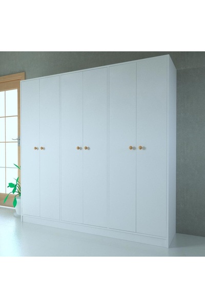 MOBİLİQUE 6 Kapaklı Side Gardrop Beyaz