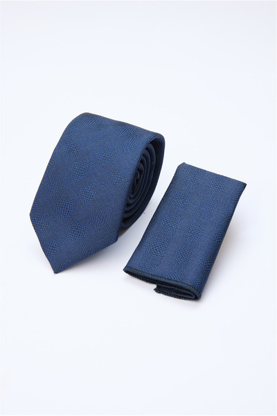 İmza Navy Blue-Navy Blue Patterned 7 cm Tie 1090260127