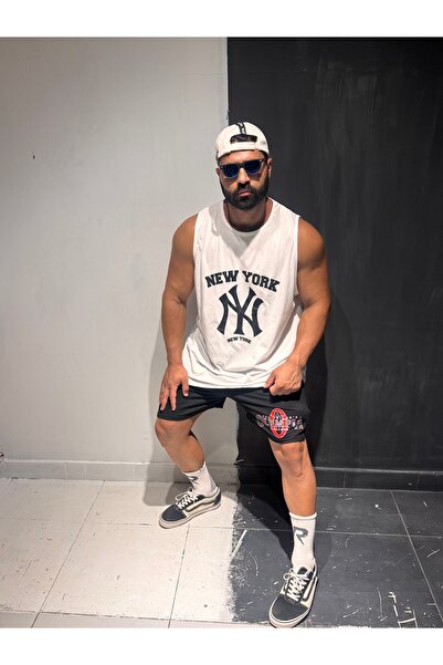 Bas Body FitnessWear Νέα Υόρκη Εμπριμέ Μπλουζάκια με Μηδενικά Μανίκια Μεγάλο ...