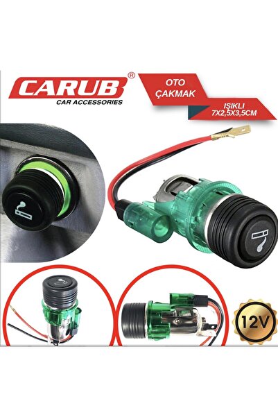 Carub Oto Çakmak 12V Işıklı Araç Çakmaklığı