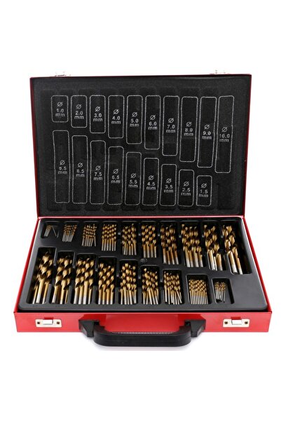 Kraft&dele Burghie pentru metal din titan, set de burghie HSS titan, valiză c...