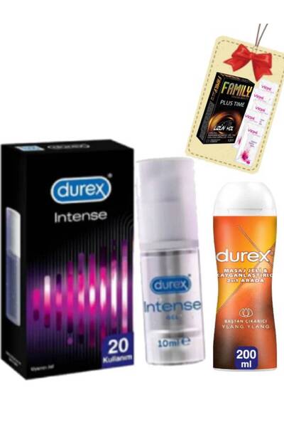 Durex Intense Kadın His Jeli-200 ml Ylang Ylang Masaj Jel Set+12'li Uzun Yol ...
