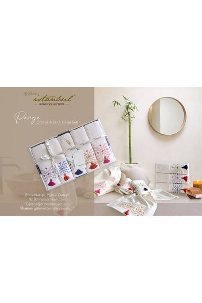 İyi Geceler İstanbul PERGE OTANTİK & ETNİK 50x90cm 5'Lİ HAVLU SETİ